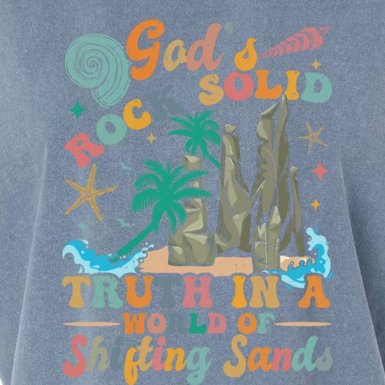 GodS Rocks Solid Breaker Rock Beach Vbs 2025 Christian Gift Garment-Dyed Women's Muscle Tee