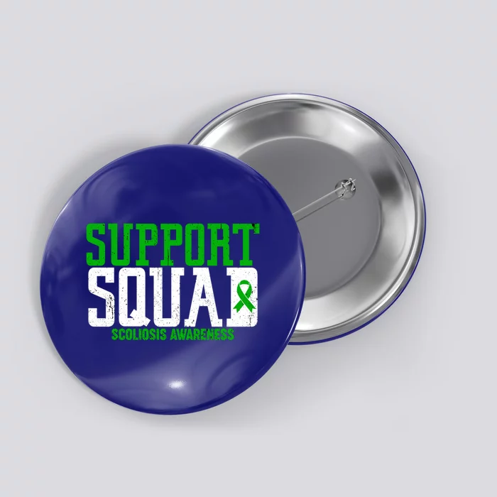 Green Ribbon Support Squad Scoliosis Awareness Gift Button