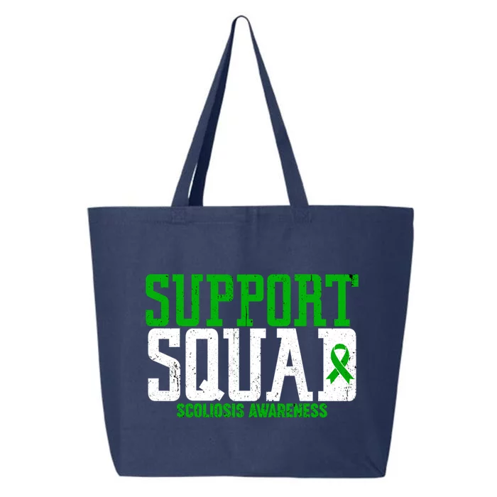 Green Ribbon Support Squad Scoliosis Awareness Gift 25L Jumbo Tote