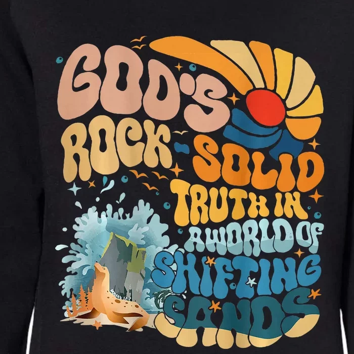 GodS Rock Solid Breaker Rock Beach Vbs 2024 Christian Womens California Wash Sweatshirt