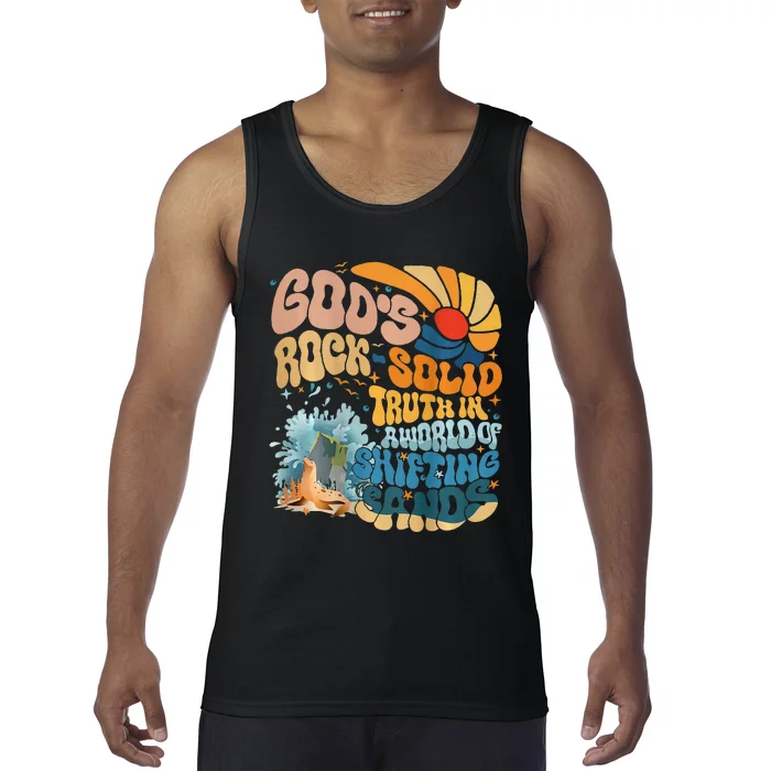 GodS Rock Solid Breaker Rock Beach Vbs 2024 Christian Tank Top