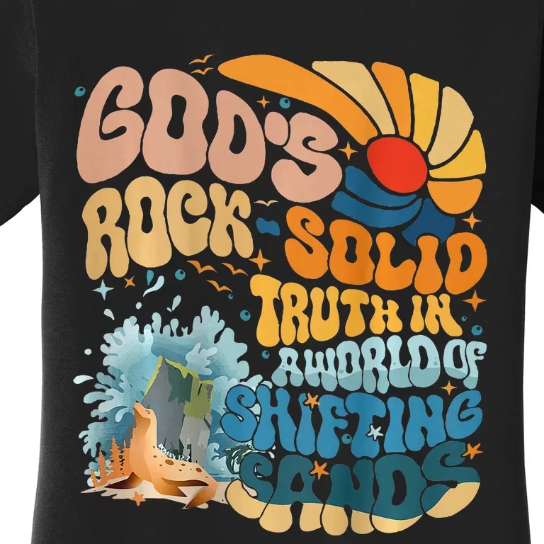 GodS Rock Solid Breaker Rock Beach Vbs 2024 Christian Women's T-Shirt