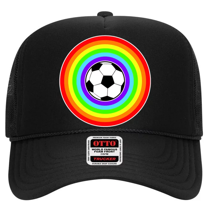 Grant Rainbow Soccer Ball Wahl World Tribute High Crown Mesh Trucker Hat