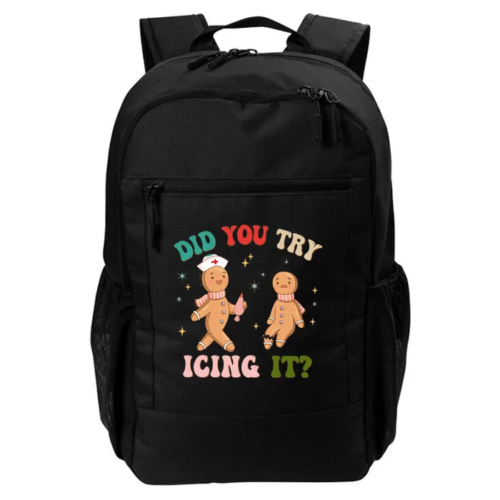 Groovy Retro School Nurse Christmas Did You Try Icing It Daily Commute Backpack