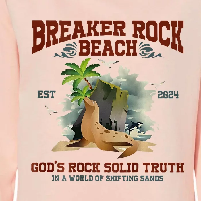 GodS Rock Solid Retro Breaker Rock Beach Vbs 2024 Womens California Wash Sweatshirt