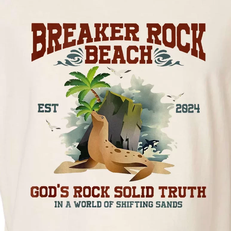 GodS Rock Solid Retro Breaker Rock Beach Vbs 2024 Garment-Dyed Women's Muscle Tee