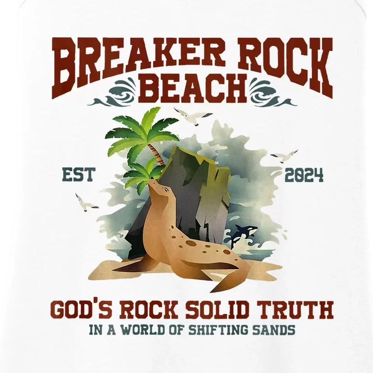 GodS Rock Solid Retro Breaker Rock Beach Vbs 2024 Ladies Essential Tank