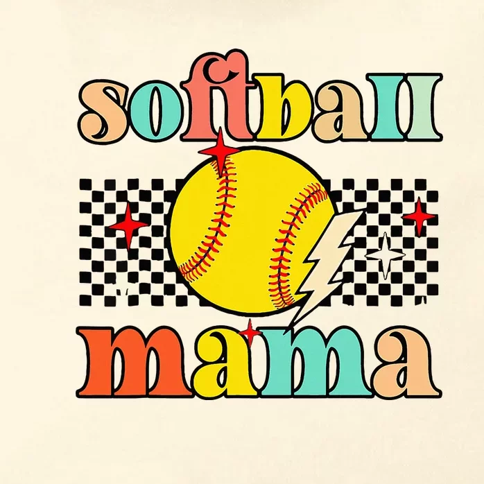 Groovy Retro Softball Mom Mama Sport Lover Funny Mothers Day Zip Tote Bag