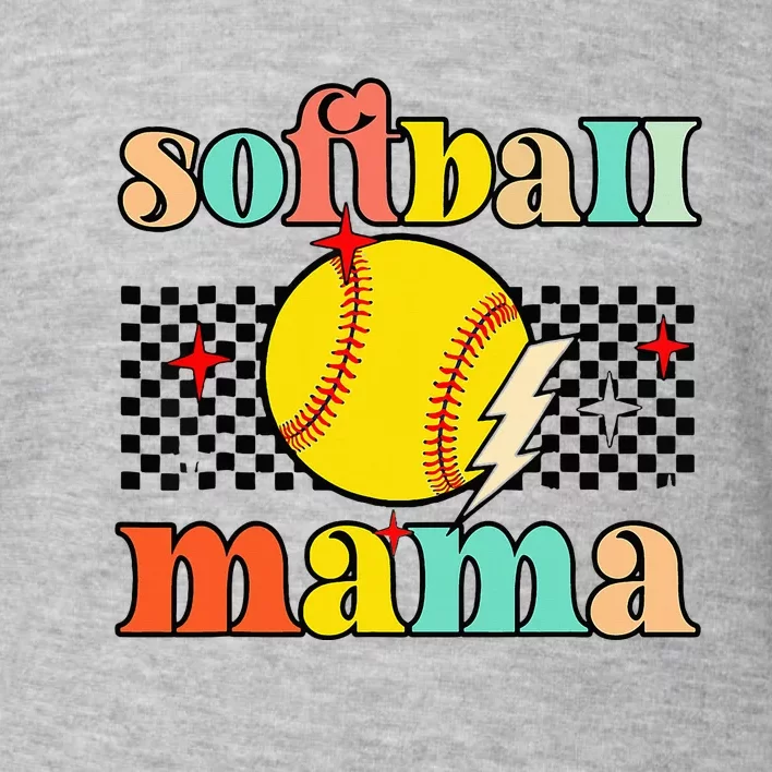 Groovy Retro Softball Mom Mama Sport Lover Funny Mothers Day Toddler Sweatshirt