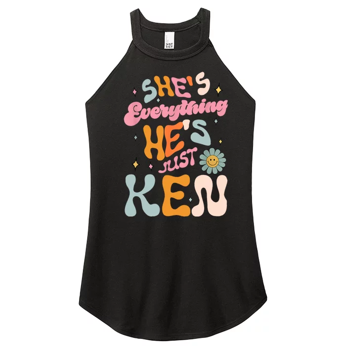 Groovy Retro Shes Everything Hes JustKen Funny Saying Women’s Perfect Tri Rocker Tank