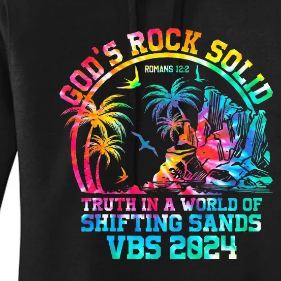 Gods Rock Solid Breaker Rock Beach Vbs 2024 Christian Women's Pullover Hoodie