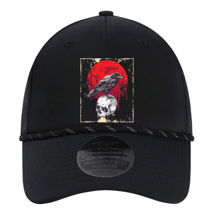 Gothic Raven Skull Red Moon Black Crow Performance The Dyno Cap