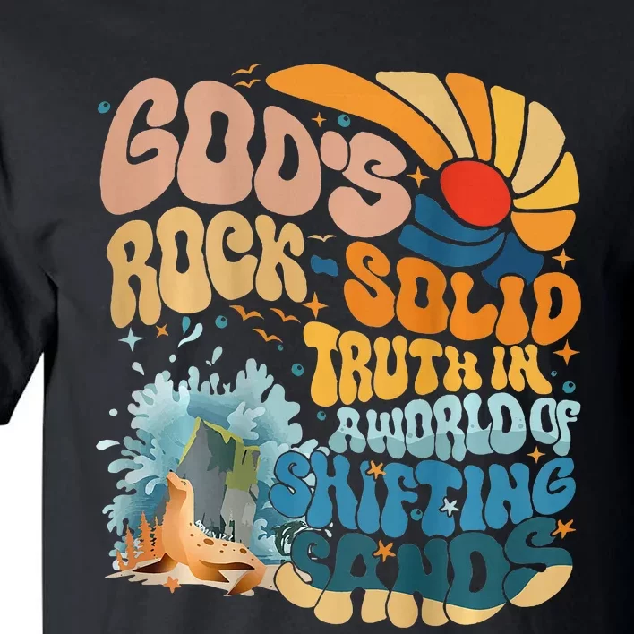 GodS Rock Solid Breaker Rock Beach Vbs 2024 Christian Tall T-Shirt