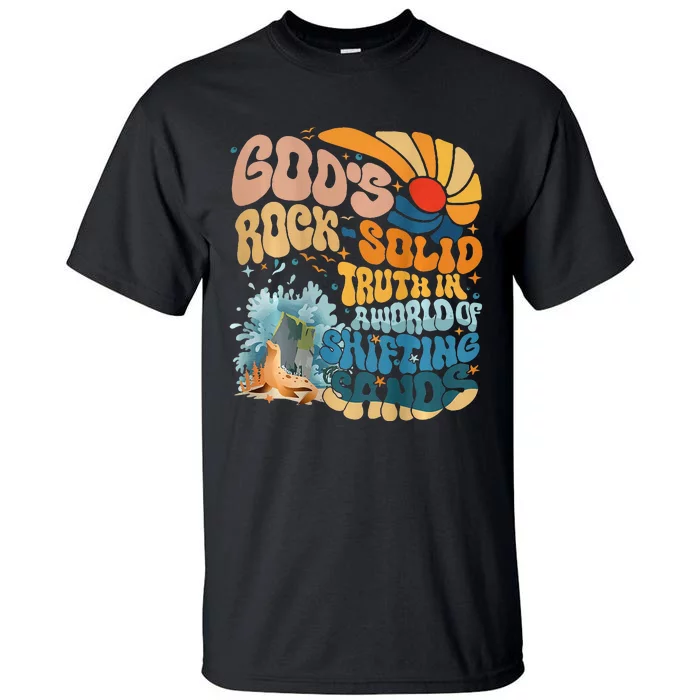 GodS Rock Solid Breaker Rock Beach Vbs 2024 Christian Tall T-Shirt