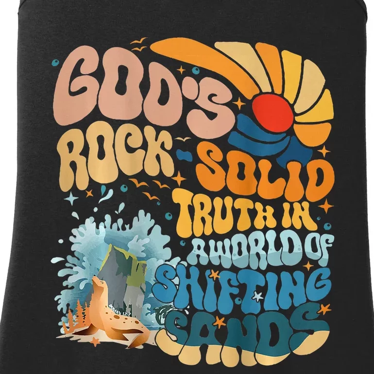 GodS Rock Solid Breaker Rock Beach Vbs 2024 Christian Ladies Essential Tank