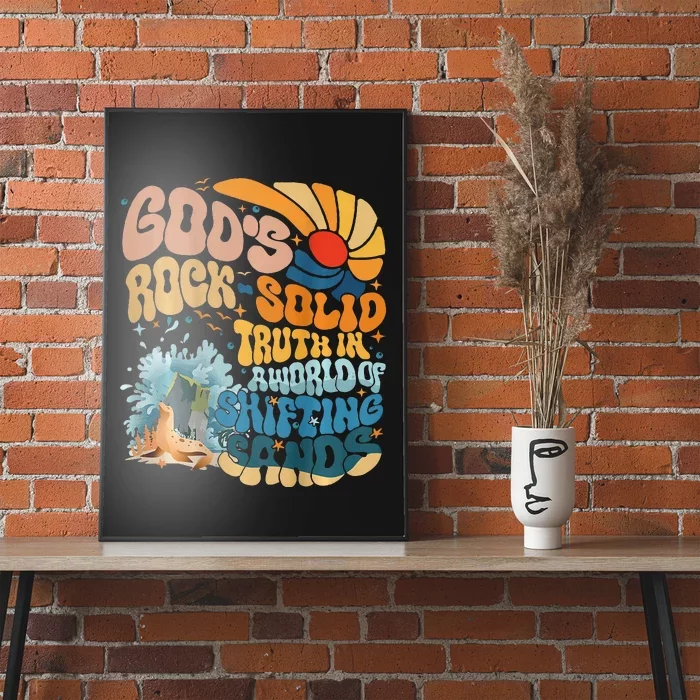 GodS Rock Solid Breaker Rock Beach Vbs 2024 Christian Poster