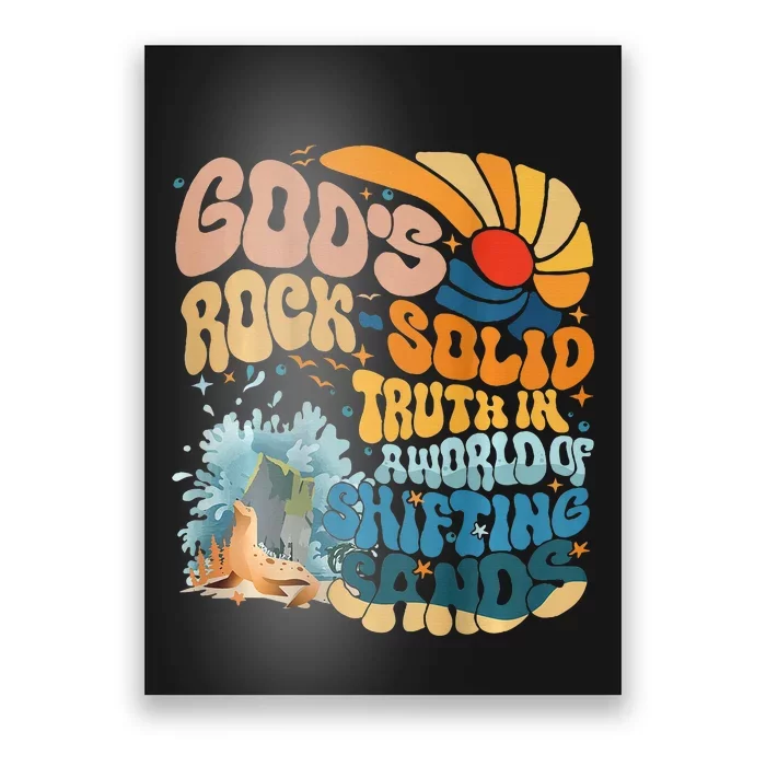 GodS Rock Solid Breaker Rock Beach Vbs 2024 Christian Poster