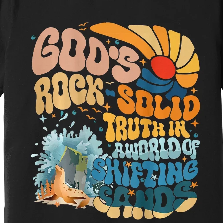 GodS Rock Solid Breaker Rock Beach Vbs 2024 Christian Premium T-Shirt