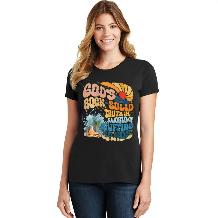 GodS Rock Solid Breaker Rock Beach Vbs 2024 Christian Women's T-Shirt