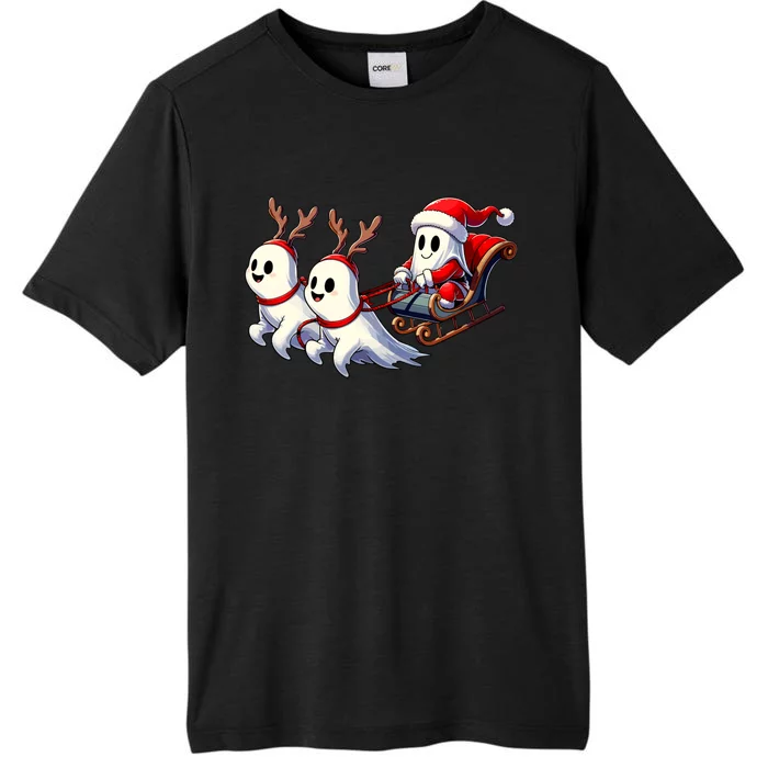 Ghost Reindeer Santa Sleigh Funny Halloween Christmas Mashup ChromaSoft Performance T-Shirt