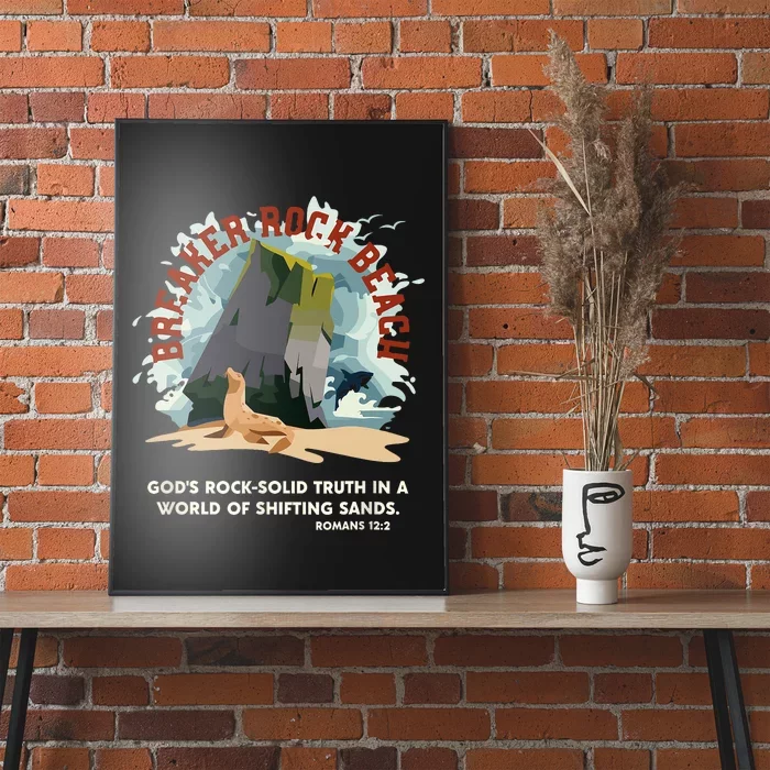 GodS Rock Solid Breaker Rock Beach Vbs 2024 Christian Poster