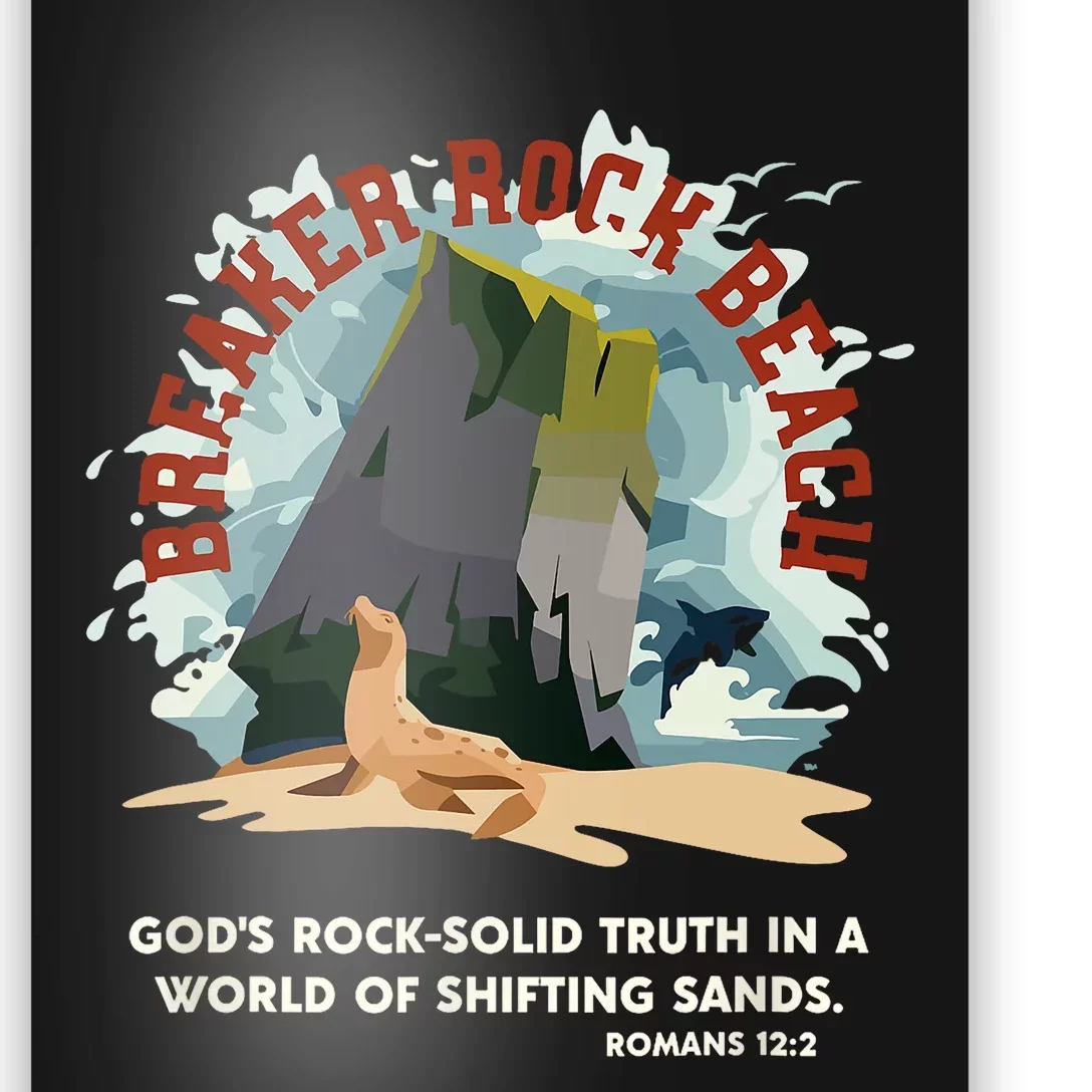 GodS Rock Solid Breaker Rock Beach Vbs 2024 Christian Poster