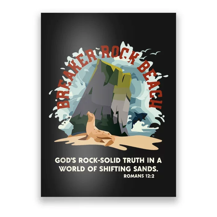 GodS Rock Solid Breaker Rock Beach Vbs 2024 Christian Poster