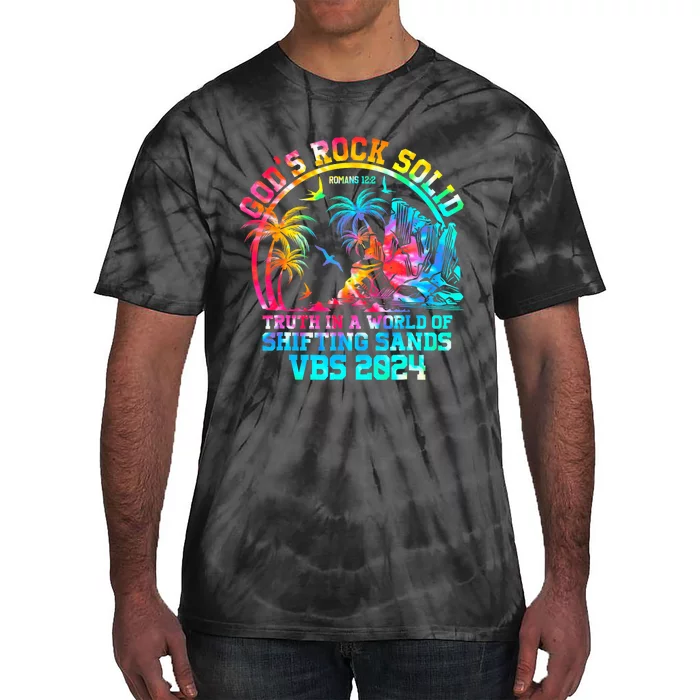 Gods Rock Solid Breaker Rock Beach Vbs 2024 Christian Tie-Dye T-Shirt