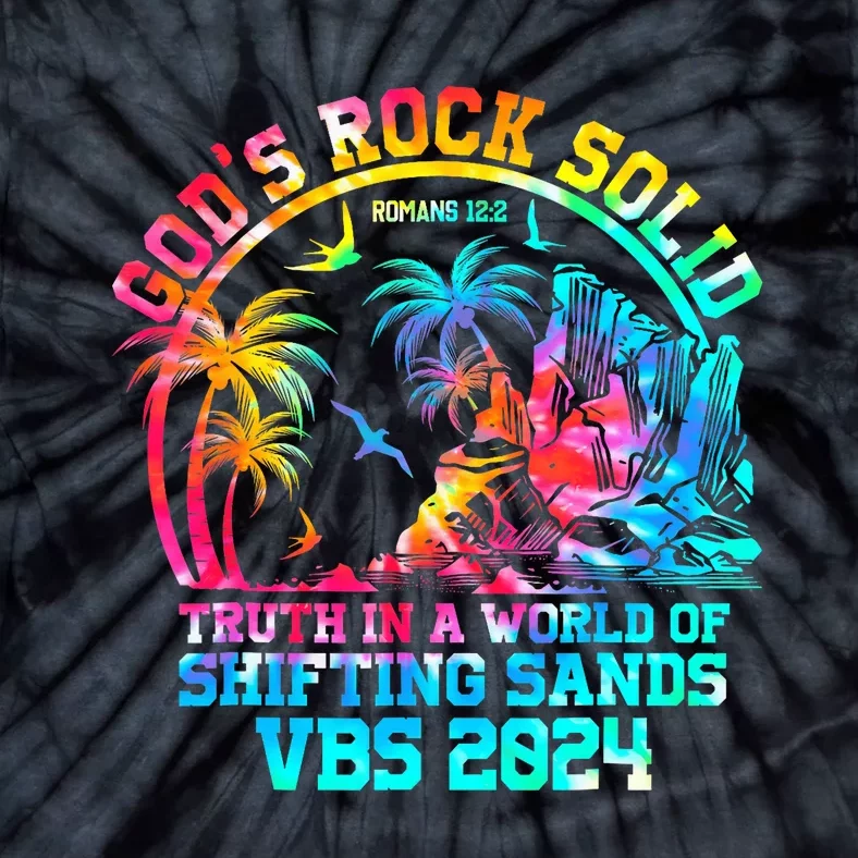 Gods Rock Solid Breaker Rock Beach Vbs 2024 Christian Tie-Dye T-Shirt