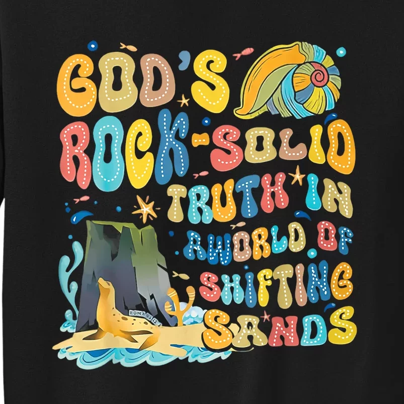 GodS Rock Solid Breaker Rock Beach Vbs 2024 Christian Trending Design Sweatshirt