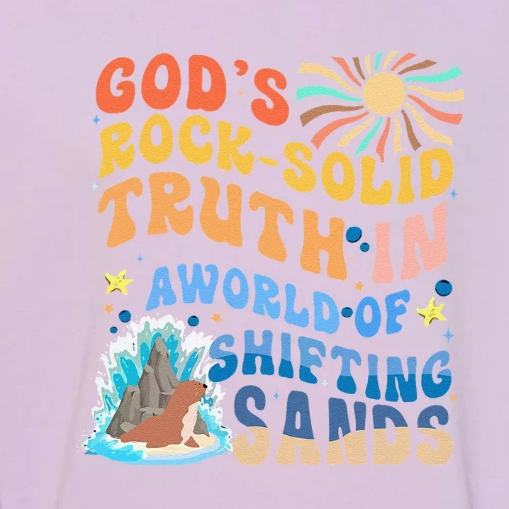 GodS Rock Solid Breaker Rock Beach Vbs 2024 Christian Garment-Dyed Sweatshirt