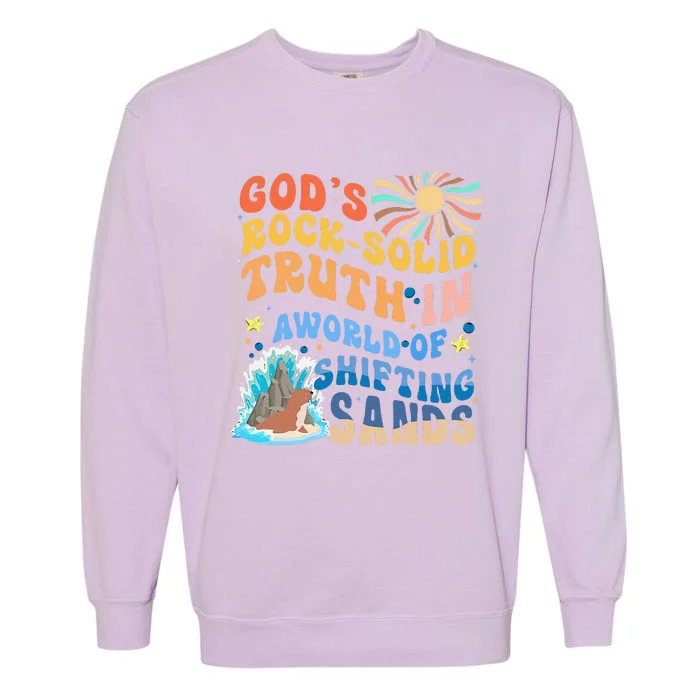 GodS Rock Solid Breaker Rock Beach Vbs 2024 Christian Garment-Dyed Sweatshirt