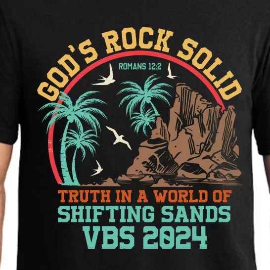 GodS Rock Solid Truth In A World Of Shifting Sands Vacation Pajama Set