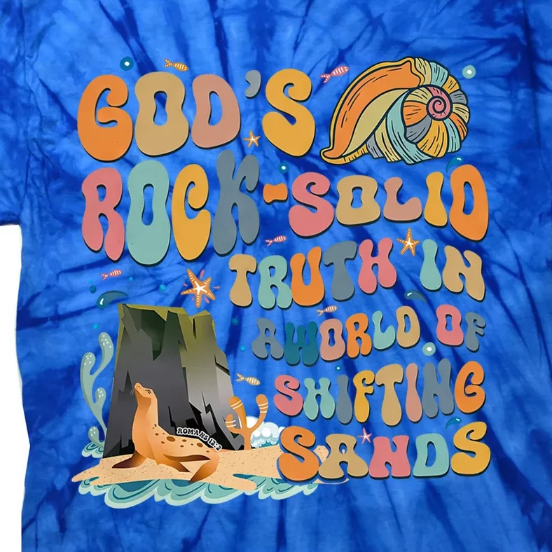 GodS Rock Solid Breaker Rock Beach Vbs 2024 Christian Gift Tie-Dye T-Shirt