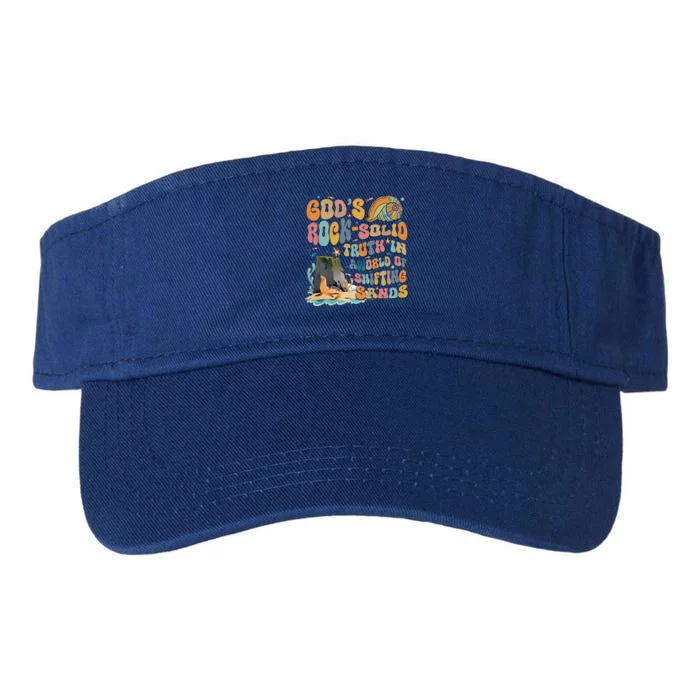 GodS Rock Solid Breaker Rock Beach Vbs 2024 Christian Gift Valucap Bio-Washed Visor