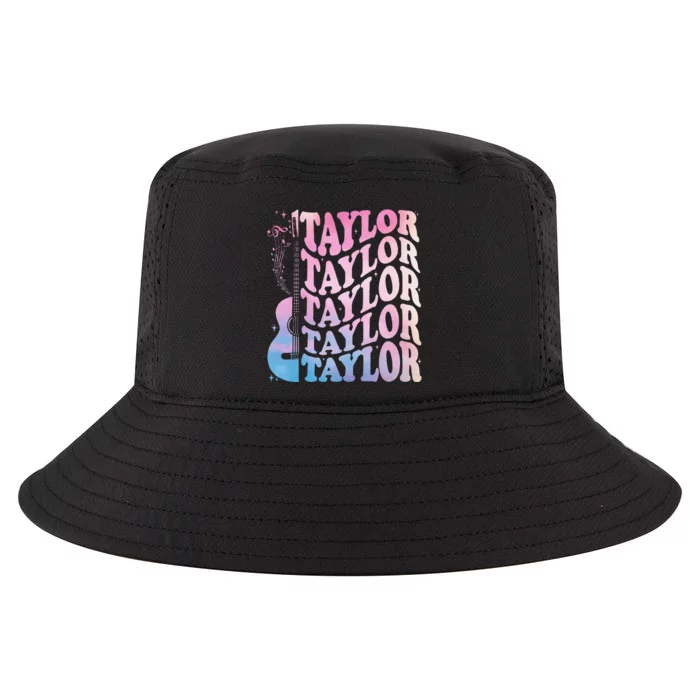 Girl Retro Taylor First Name Personalized Groovy 80s Cool Comfort Performance Bucket Hat