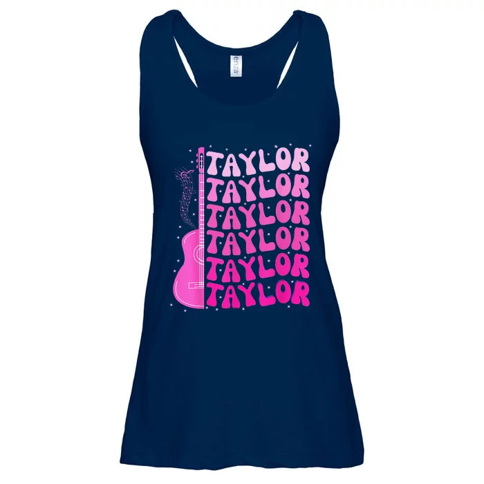 Girl Retro Taylor First Name Personalized Birthday Groovy Ladies Essential Flowy Tank