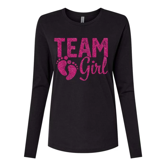 Gender Reveal Team Girl Pink Womens Cotton Relaxed Long Sleeve T-Shirt