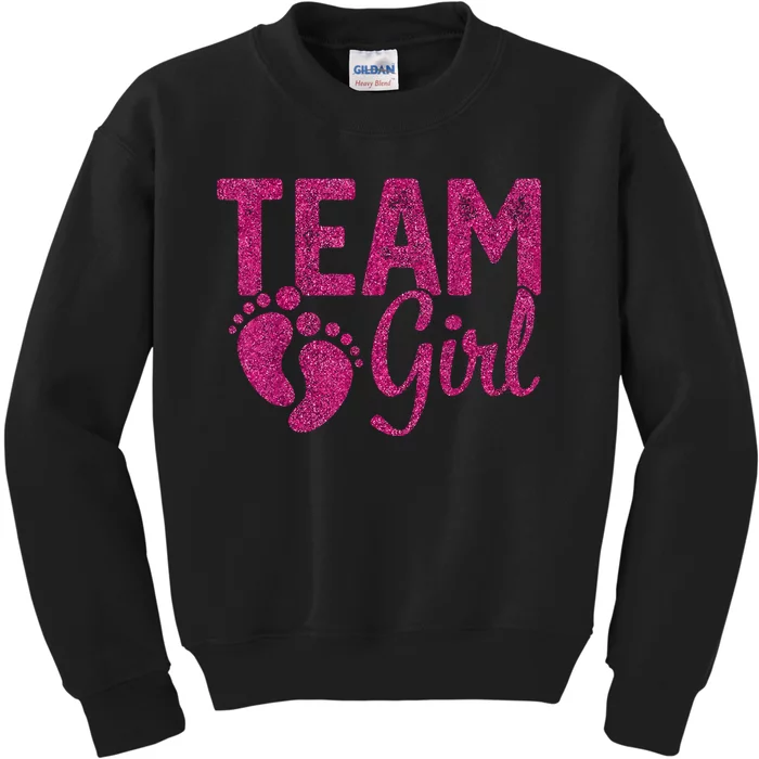 Gender Reveal Team Girl Pink Kids Sweatshirt