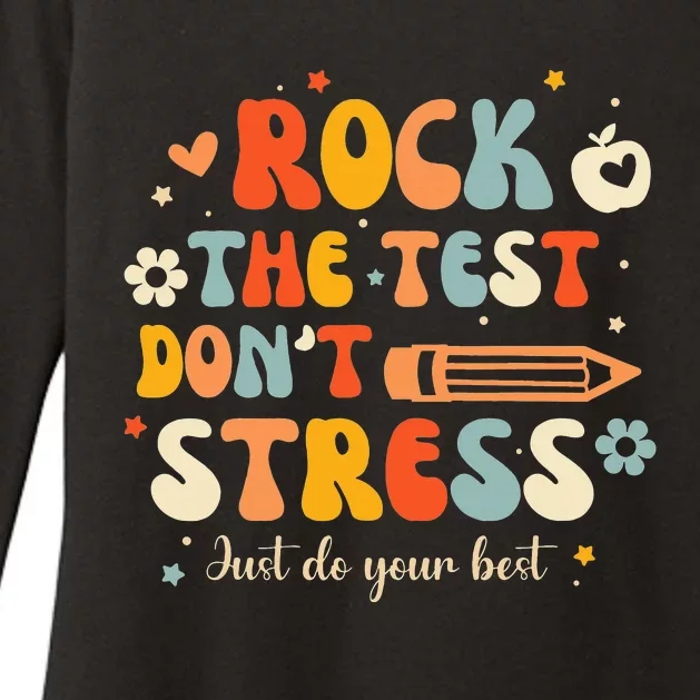 Groovy Rock The Test Don't Stress Just Do Your Best Testing Womens CVC Long Sleeve Shirt