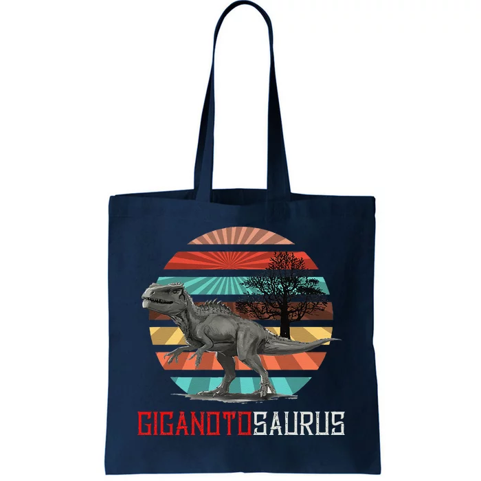 Giganotosaurus Retro T Rex Prehistoric Dinosaur Fathers Day Tote Bag