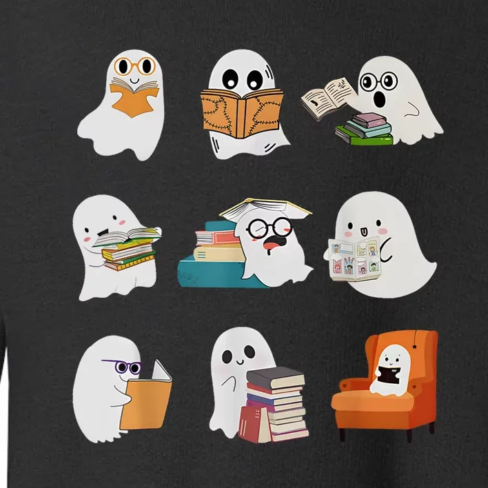 Ghost Reading Teacher Halloween Librarian Book Lover School Toddler Sweatshirt