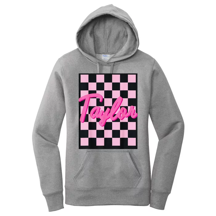 Girl Retro Taylor First Name Taylor Groovy Birthday Taylor Women's Pullover Hoodie