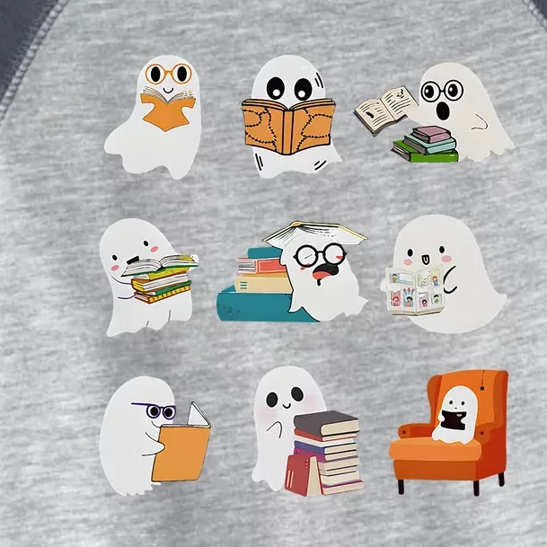 Ghost Reading Teacher Halloween Librarian Book Lover School Toddler Fine Jersey T-Shirt