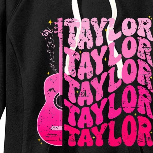 Girl Retro Taylor First Name Personalized Women's Fleece Hoodie