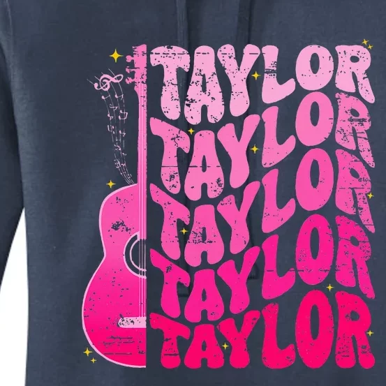 Girl Retro Taylor First Name Personalized Women's Pullover Hoodie