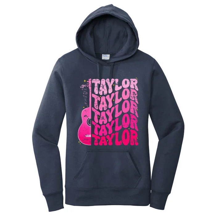 Girl Retro Taylor First Name Personalized Women's Pullover Hoodie