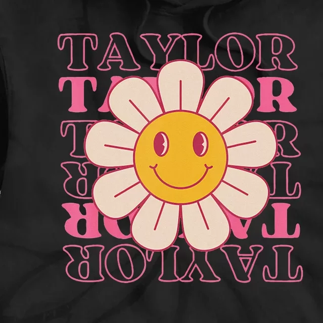 Girl Retro Taylor Personalized Groovy Birthday Tie Dye Hoodie