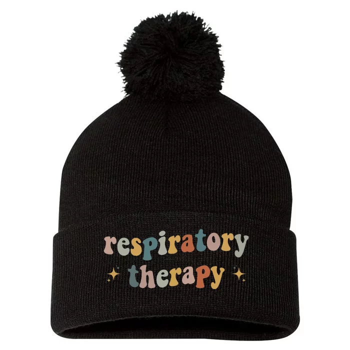 Groovy Respiratory Therapy RT therapist funny RT Care Week Pom Pom 12in Knit Beanie