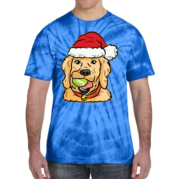 Golden Retriever Tennis Ball Christmas Pajama Dog Puppy Xmas Gift Tie-Dye T-Shirt